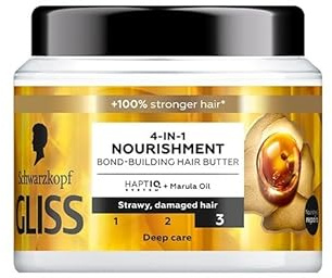 Schwarzkopf Gliss Kur 4-in-1 Nourishment Bond-Building Hair Butter – 400 ml – Intensive Hair Treatment for Damaged Hair
