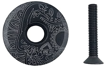 DGFJY Bike Front Fork Stem Top Cap Bicycle Headset Cap & Screw Bike Top Tube Cap Riding Decoration for Road Bike Stems 28.6mm 1-1/8inch, Black pattern