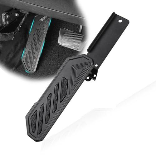 Phamyor Repose-pied conducteur antidérapant en aluminium pour Jeep Wrangler JL JLU 4XE 2018-2024 et Jeep Gladiator JT, panneau de coup latéral gauche réglable, noir