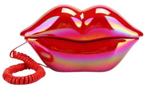 Gogogmee Rote Lippen Telefon Festnetz Schnurgebunden Lippen Geformt Ornament Telefon Geformt Handwerk Hausschmuck Dekorativ