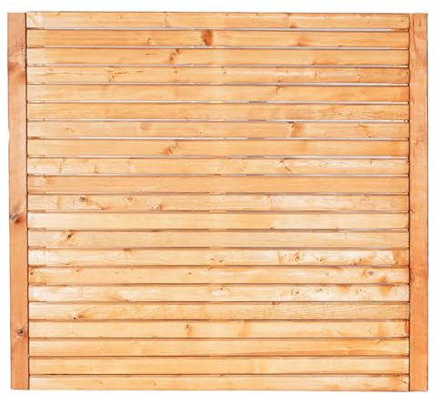 Sichtschutzzaun- Set Rhombus Kiefer Farbton Pinie 5 Zaunfelder inkl. Pfosten und Zaunhalter Garten Holz