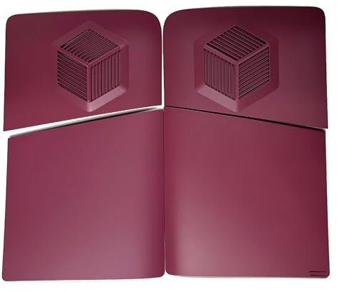 XinGeeek Coque de protection pour PS5 Slim Digital Edition avec aérations de refroidissement, coque rigide anti-chocs, anti-rayures et anti-poussière en ABS (rose rouge)