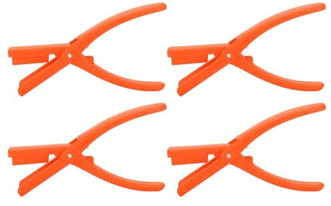 Pince à éplucher les écrevisses, Outil de qualité Alimentaire, Pince à Décortiquer, Couteaux à Fruits de Mer 4 Pièces (ORANGE)
