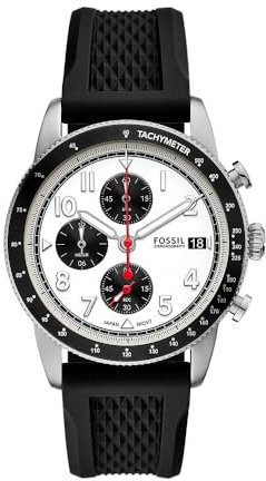 Fossil Herren Analog Quarz Uhr mit Silikon Armband FS6087