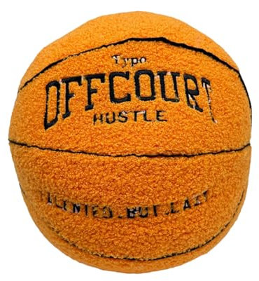 AVZYARDY Rundes Kissen, 25 cm, 3D-Kugelförmiges Wurfkissen, flauschig gefüllt, 3D-Offcourt-Basketball, Basketball-Kissen, dekorative Heimdekoration, Kindergeschenke