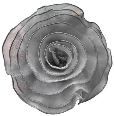 10 Pouces Broche à Fleurs Extra Large Pour Femme En Tissu Satiné Organza Grandes Broches Camélia Épingles à Revers Accessoires Pour Robe De Soirée Dansante Bijoux Exagérés Cadeau (Gris)