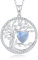 GEMLANTO Tree of Life Necklaces 925 Sterling Silver June Birthstone Moonstone Necklace Heart Birthstone Jewellery Gifts for Women Girls, 45+5cm Extenders