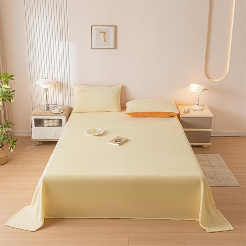 HAIBA warmes Flanell Bettlaken ohne Gummizug 120x230cm Beige Einfarbig | Kuschelig Flauschig mit Cashmere Touch pflegeleichtes Flanell Bettuch maschinenwaschbar Flaches Laken für alle Jahreszeiten