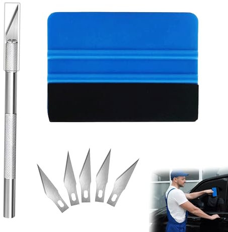7 Pcs Car Vinyl Wrap Tool Kit Vinyl Wrap Tools Wallpaper Tools Vinyl Squeegee Vinyl Cutter Squeegee for Car Wrapping Install Wallpaper Car Stickers Self-Adhesive Filmb Window Tinting Craft Works
