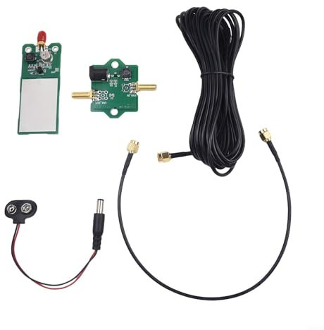Honseadek Mini Whip HF/VHF Active Antenna Kit for Shortwave Radios, 100kHz-30MHz Wide Range Signal Booster, Portable Aluminum Housing 9V-15V Power Supply