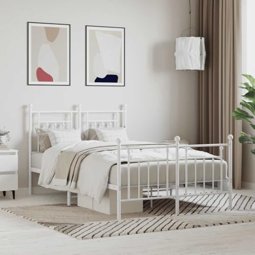 Generisch Bett, Einzelbett, Klappbarer Bettrahmen als Gästebett - Platzsparend für Hotel & Home Office,(Weiß, 120 x 200 cm)