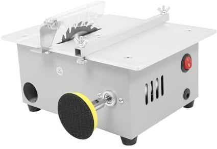 Mini-Tischsäge 240W Multifunktions Tischkreissäge 5000RPM Tragbare Präzisions-Tischkreissäge mit 4 Sägeblätter 0-45° Schneiden Elektrische Table Saw für DIY, Holz, Acryl und PCB schneiden