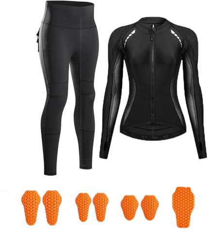 XFNWT Damen-Sommer-Motorradprotektorenanzug, CE-Level-2-zertifizierte Jacke und Hose mit herausnehmbaren Protektoren, atmungsaktivem Mesh-Gewebe, Stretch-Cargo-Einsätzen 360°-Reflektoren