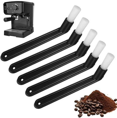 5 PCS Coffee Machine Cleaning Brush,Reusable Coffee Cleaning Brush,Nylon Bristles Angled Handle Versatile Group Head Cleaning Brush for Cleaning Espresso Coffee or Grinder Machine