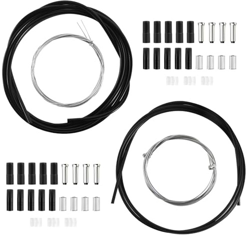 Fahrrad Bremszuge Set Universal Bremszug Fahrrad Bowdenzug Fahrrad Set mit Zugmäntel, Stahlseile, Kappen & O-Ringen für Mountainbike Rennrad Fahrrad