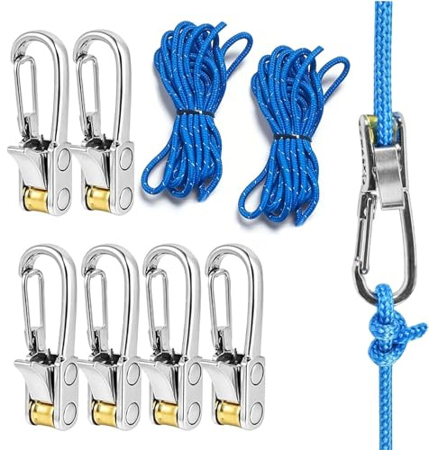 Xsybegdlk 6 Pcs Rope Rollers for Para Cord with Locking Buckle | Rope Roller Cam Lock Tensioner, Paracord Adjusters for Camping, Boating & Home Tie-Down