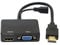 Convertisseur HDMI vers VGA et HDMI Cablecc femelle avec audio vidéo, câble adaptateur convertisseur pour téléviseur HD et écran PC