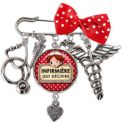 Broche Épingle Infirmière qui déchire – Bijou Fantaisie Cadeau Original