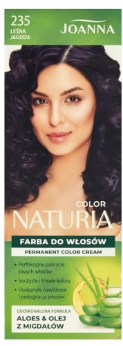 Joanna Naturia Color Haarfarbe für Frauen - Sorgt für Lang Anhaltende Farbe - Enthält Aloe vera und Mandelöl - Attraktive und Tiefe Haarfarbe - Farbe Waldbeere