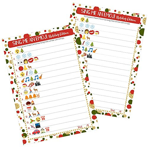 DISTINCTIVS Weihnachts-Partyspiel – Sing Me an Emoji, 25 Spieler