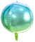 Ombre Folienballon Kugel in Blau-Grün, Größe: 35cm, Helium Ballon Geburtstag Dekoration