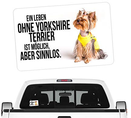 siviwonder Yorkie Yorkshire Terrier Hundeaufkleber - Sinnlos Auto Spruch Aufkleber autoaufkleber Hund Folie Hundemotiv