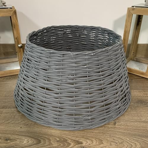 Samuel ALEXANDER Natural Wicker Christmas Tree Skirt Choice of 3 Sizes (Dark Grey, Medium : 58cm x 26cm)