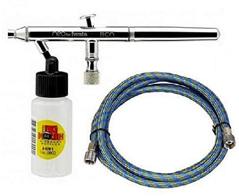 Iwata Neo HP-BCN-E 0,5 Aérographe avec tube à air toilé Fengda 3 m Raccord 1/8-1/8