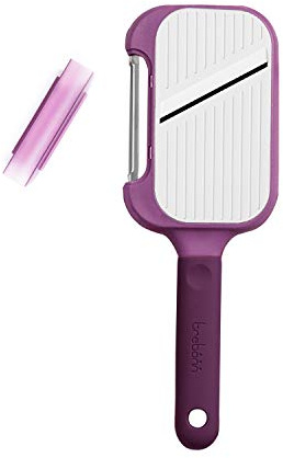 Trebonn - Peel + Slice, outil 2 en 1, Pratique Peeler pour éplucher et mandoline pour trancher avec lame en acier inoxydable.