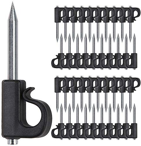 SELEWARE 40 Pieces Q-Hanger, Home Christmas Lights Hanger Hooks with Nails for Easy Release Outdoor Wire and Fairy Lights, Heavy Duty 18KG Capacity