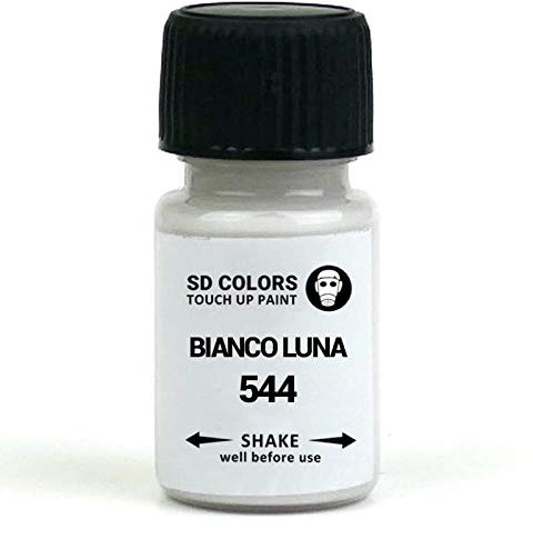 SD COLORS BIANCO Luna 544 Ausbesserungslack, 15 ML, Reparatur-Kratzer-Chip-Bürste für Motorrad-Roller
