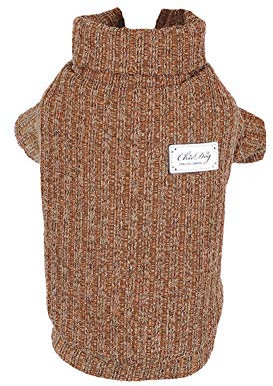 Haustier Pullover Dicker Winter Haustier Rollkragenpullover Warme Hundebekleidung Katze Kleidung Katze Strickpullover Hundepullover Haustier Mantel für Kleine Mittel Große Hunde/Katzen Kaffee L