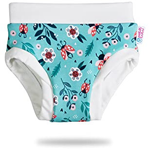 Petit Lulu Training Überhose Größe M (11,5-16 kg) Fluffy Organic Baby Trainerhöschen Waschbar & Wiederverwendbar Stoffwindeln Hergestellt in EU (Marienkäfer auf der Wiese)