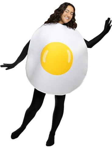 Funidelia Fried Egg Costume for men and women, One Size Food - Fancy dress for adults for parties, Carnival and Halloween