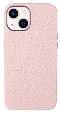 Yx-outdoor Custodia in pelle con fodera in microfibra, per Apple iPhone 13 (2021) 6,1 pollici, motivo litchi cover posteriore [nuova ricarica wireless], rosa