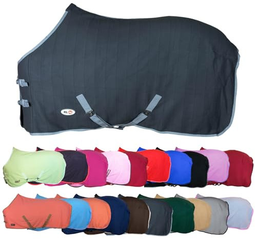RL24 - Abschwitzdecke mit Kreuzgurt BASICLINE dunkelgrau 155cm