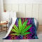 Marihuana Weed Blatt Flanell Decke Cannabis Blätter Überwurfdecke Trippy Bunte Marihuana Blatt Fleece Decke für Jungen Mädchen Männer Home Room Decor Boho Mandala Blätter Plüsch Decke 150 x 200