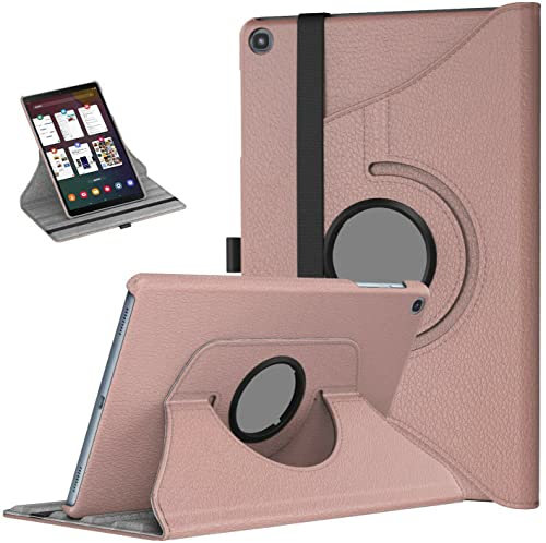 360 Rotate Case for Samsung Galaxy Tab A7 10.4 (2020) T500 T505 Leather Stand Cover (Rose Gold)