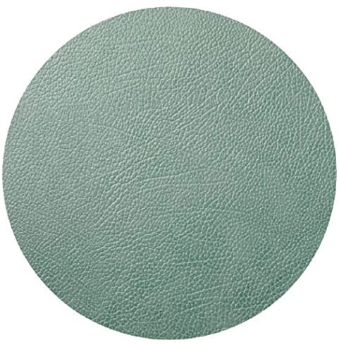LindDNA Tischset Circle aus Recyceltem Leder in der Farbe Pastel-Green, Maße: 40cm x 40cm x 0,2cm, 981128