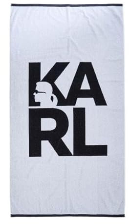 KARL LAGERFELD Strandtuch KL22MTW01, Weiß, 100 x 180 cm