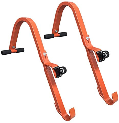 FacynLeiterhaken für Dach | Dach aus Stahl mit T-Stange mit Griff aus Gummi, Wandleiter, 2 Stück, robust, einfach zu bedienen, Tragkraft 500 LB