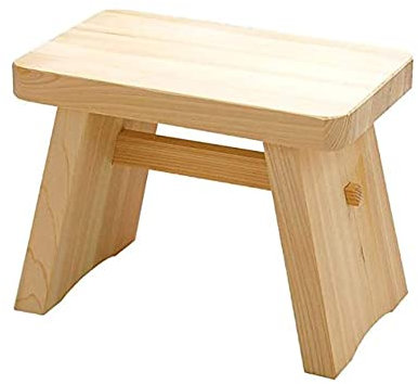 Yamaco Hinoki Badhocker aus Holz, Onsenstuhl, Bank, japanische Zypresse, hergestellt in Japan, Höhe 19,1 cm