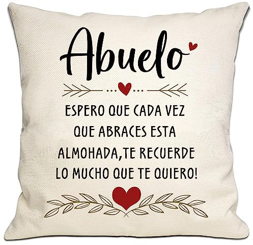 Regalo para el Abuelo: Cojín Personalizado 'Te Quiero Mucho' - Funda de 45x45 cm para Cumpleaños y Día del Padre