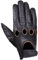 NORMAN Leder Herren Fahrhandschuhe Retro Stil Komfort Chauffeur Mode Lammfell weich, Schwarz/braune Löcher, 80