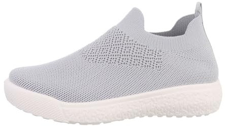 Ital Design Damenschuhe Freizeitschuhe Sneakers Low, 808-1-, Textil, Grau Weiß, Gr. 38