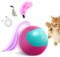 Migipaws Jouet Balle Interactif pour Chat, Traqueur Amusant, Balle Roulante Automatique avec Queue Duveteuse, Une Petite Souris, Rechargeable（Rose）