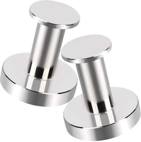 OCEUMAOA Magnethaken Extra Stark 32kg Neodym Magnete mit Haken 36mm Silber für Eisentüren Kühlschränke Küchen Kleiderablage Büro Camping Magnetic Hooks 2Stück