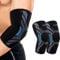 NativoDex Ellenbogenbandage – Kompressionsbandage für Ellenbogen, Bandage für Tennisarm, Golferarm, Sehnenentzündung, Arthrose, Sport - Armbandage Herren und Damen (Blau (Paar), L)