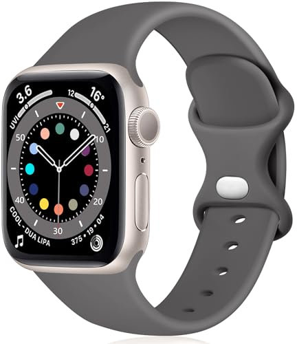 Epova Armband Kompatibel mit Apple Watch Armband 38mm 40mm 41mm 42mm, Weiches Silikon Ersatz Armbänder Kompatibel mit iWatch SE 3 Series 11 10 9 8 7 6 5 4 3 2 1, Lehm