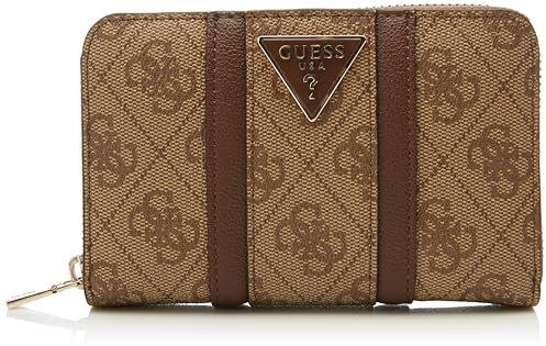 GUESS Noreen SLG Zip Around Wallet M Latte Logo/Brown